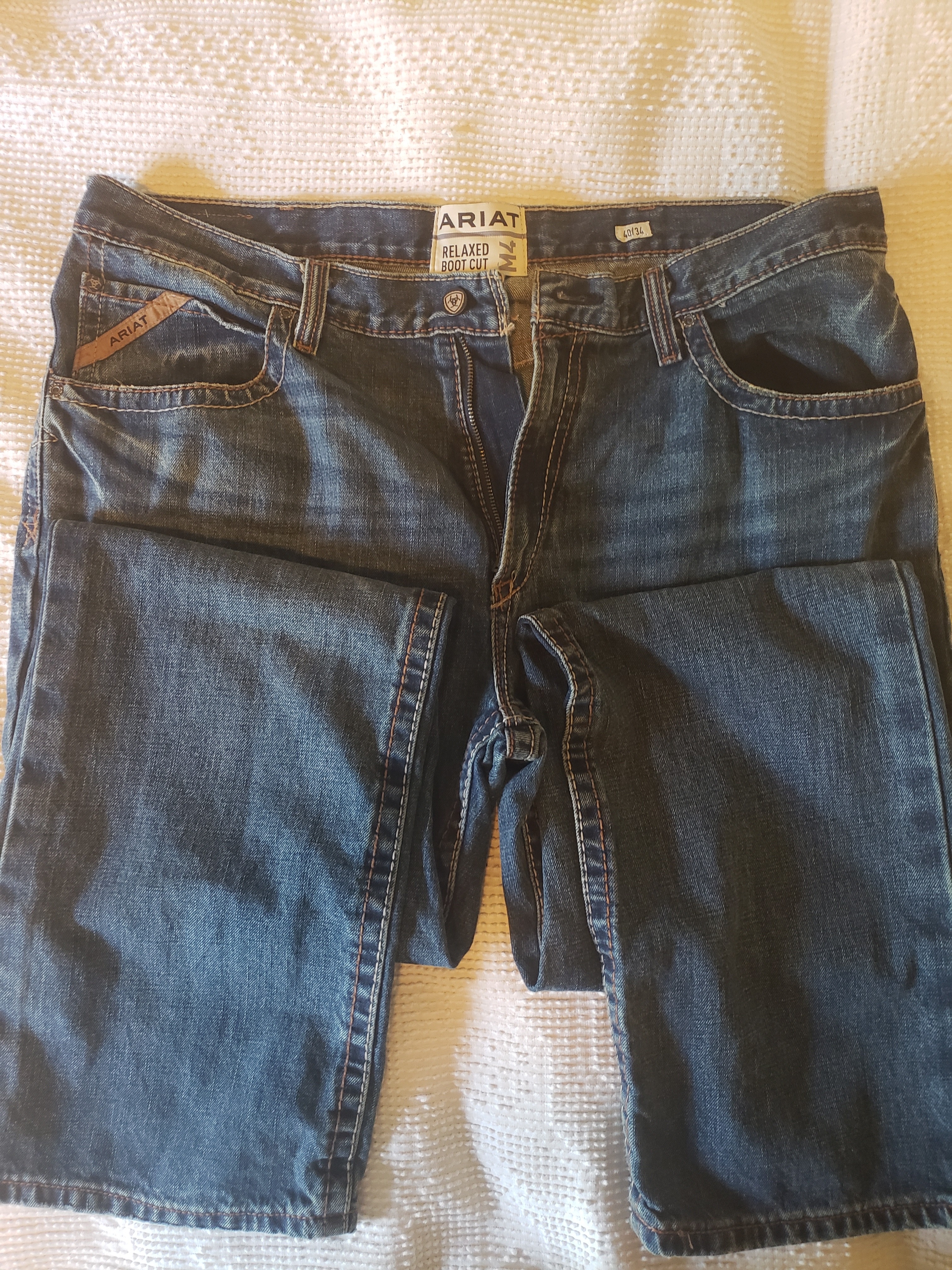 Ariat Dark Blue Denim Relaxed Bootcut Jeans 40x34